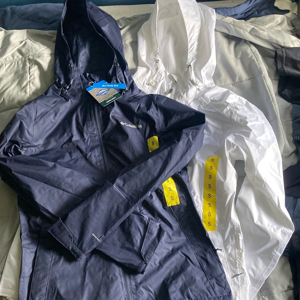 Columbia 2 PACK Black and White Raincoats Lightweight Water-Resistant make offer